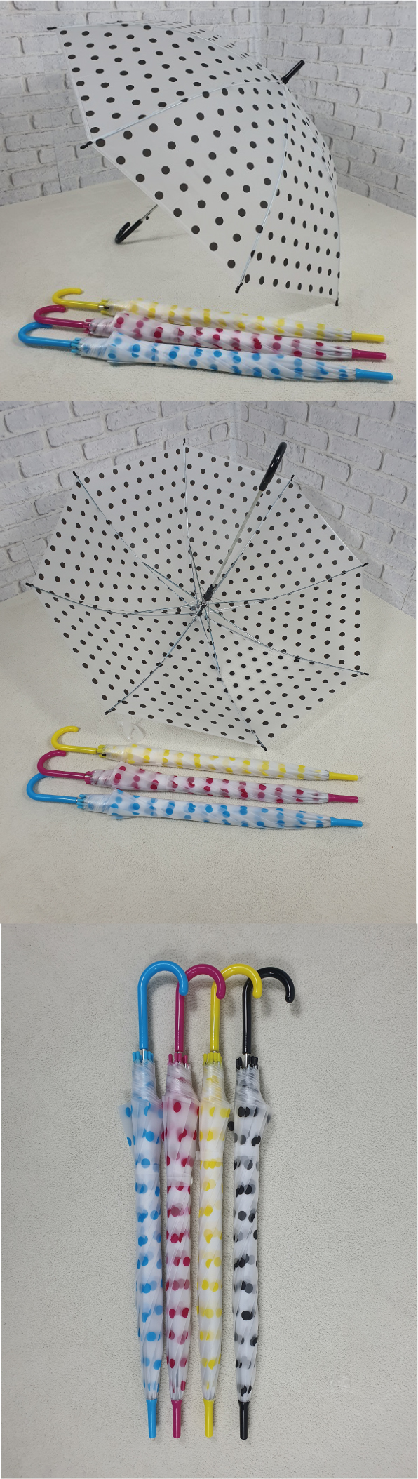 땡땡이 반투명 우산